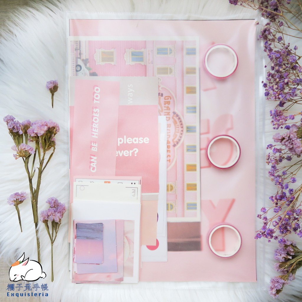 糰子兔手帳】*現貨手帳套組* 64件手帳素材套組住進這場夢里貼紙紙膠帶 