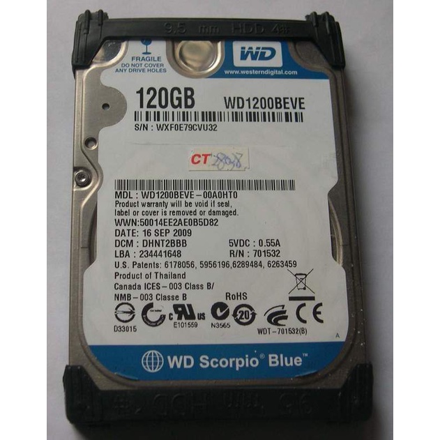 2.5吋 WD 120GB IDE介面 5400轉 筆電硬碟 舊筆電升級最佳選擇 筆電.筆記型電腦.準系統用