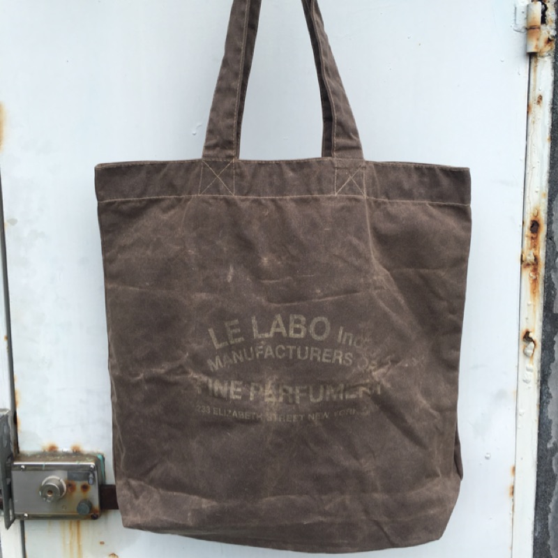 LE LABO個性香水品牌油蠟布購物袋tote