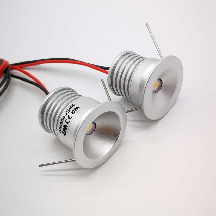 迷你 LED 筒燈 IP65 可調光聚光燈 1W 12V 吸頂燈嵌入式臥室射燈 25mm 鏤空廚櫃燈