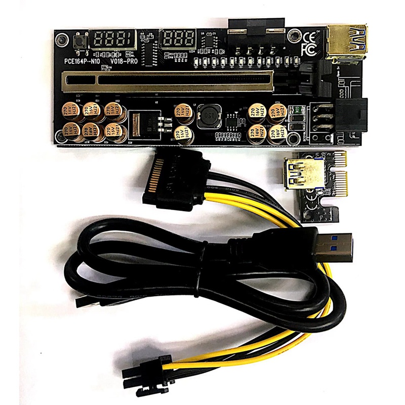 Ver018 PRO PCI-E 轉接卡 USB 3.0 電纜 018 PLUS PCI Express 1X 至 16
