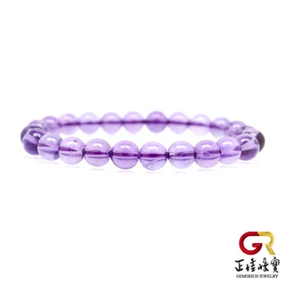 紫水晶 冰種紫水晶 8mm 紫水晶手珠 日本彈力繩 正佳珠寶