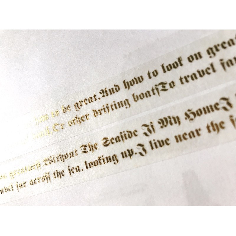 紙膠帶離型紙分裝巴洛克文字燙金15mm 一循環約28公分貼紙自帶離型紙 蝦皮購物