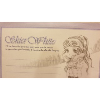 正版 Skier White 信紙 Lovely White by Orange Story 滑雪款式, 只有一張