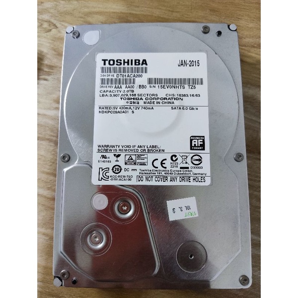 Toshiba 2TB HDD 3.5" 硬碟 便宜賣