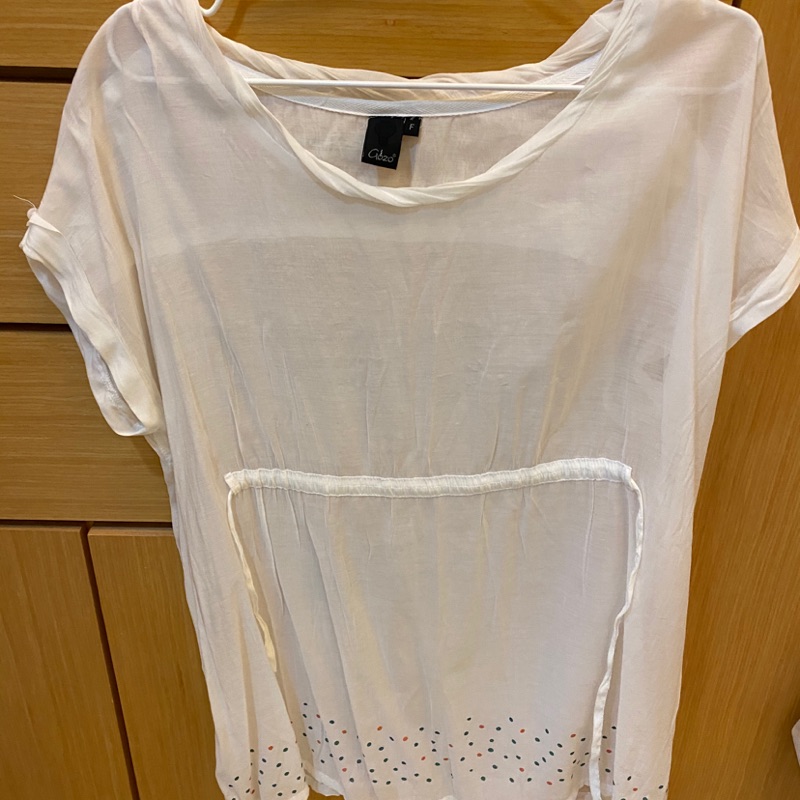 Gozo專櫃二手衣 白色透明罩衫