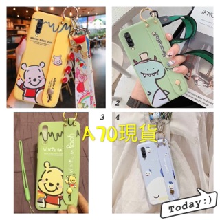 現貨～三星a70/a80/a50/a60/a40/a40s卡通維尼熊斜跨背帶保護套、軟矽膠保護殼、防摔耐磨