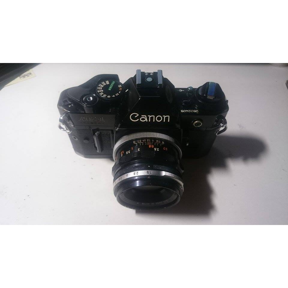底片單眼相機 canon ae1 ae-1 p program黑機 + 鏡頭 50mm 1.8f 定焦鏡頭