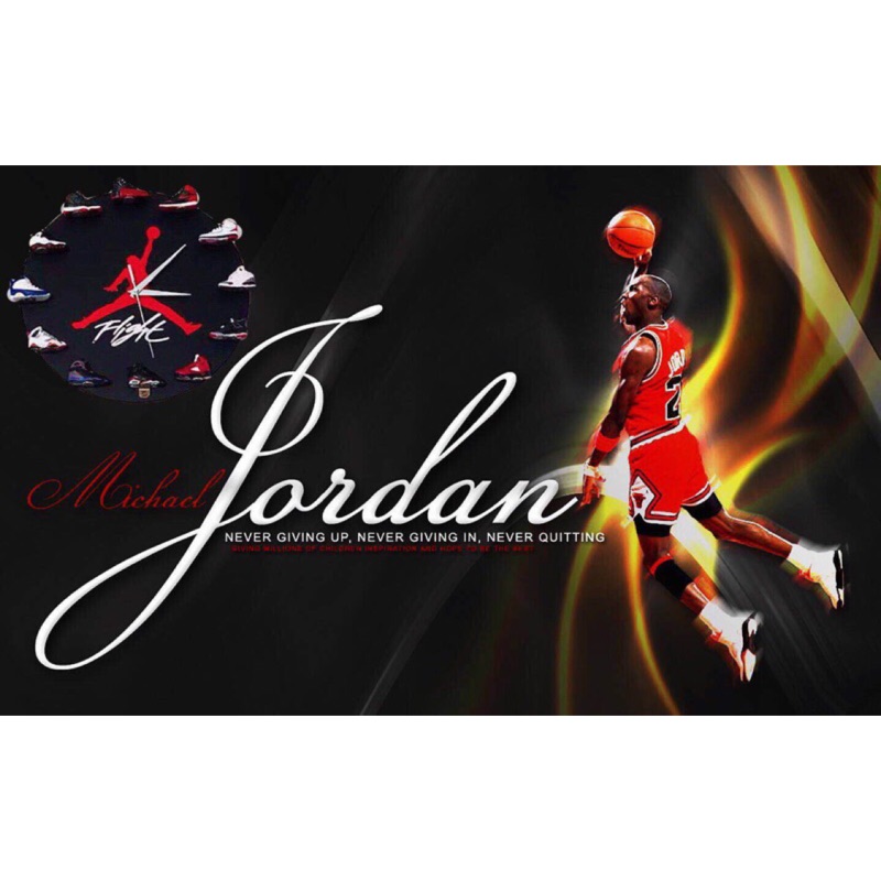 🇺🇸GI.JOE🌟飛人Air Jordan時鐘 掛鐘 現代鐘 AJ 飛人 創意立體球鞋《黑底紅人款1》模型時鐘 潮流擺件