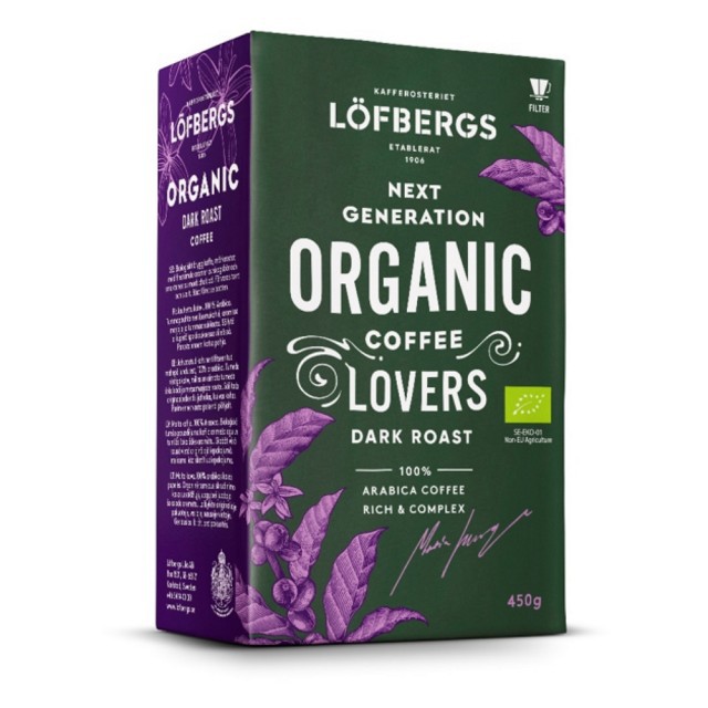 半價優惠【Lofbergs 瑞典皇家】有機咖啡粉中深烘焙(450g) 最佳賞味 2021/06/03