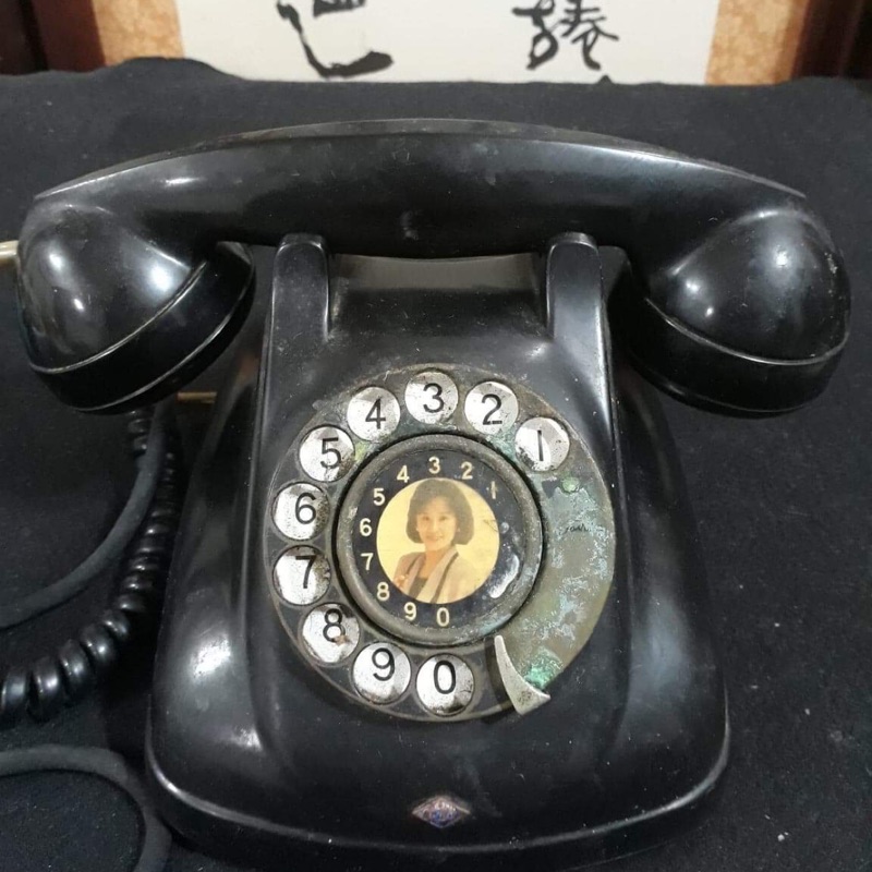 早期古董美人旋轉式電話轉盤式電話撥盤式電話古董電話仿古電話擺飾