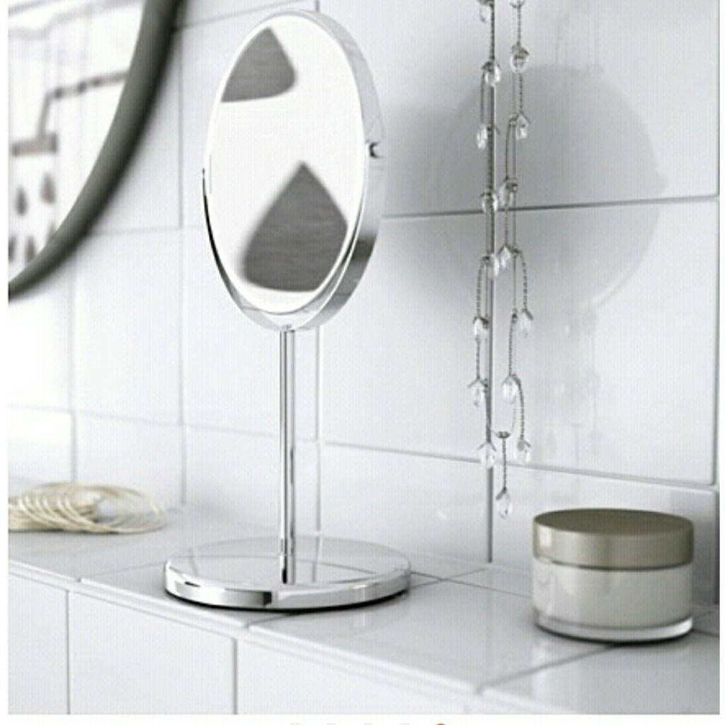 IKEA代購---TRENSUM化粧鏡 可翻轉雙面不鏽鋼桌鏡