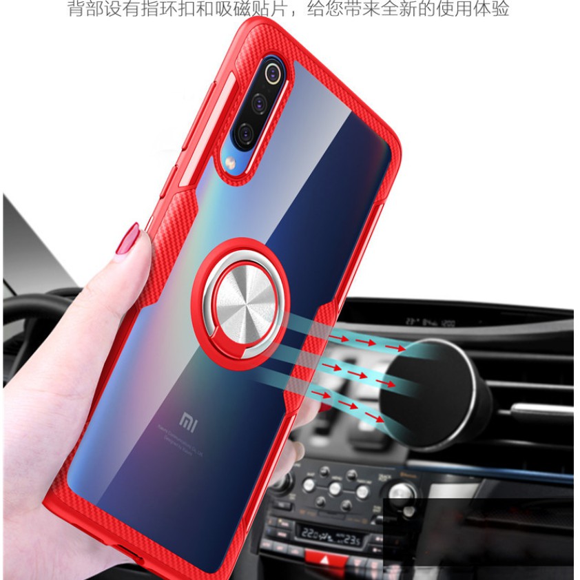 紅米Note8pro透明指環支架紅米Note5 保護殼 小米9SE車載全包鎧甲小米9T防摔套紅米Note5.7