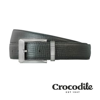 Crocodile 鱷魚皮件 真皮皮帶 義大利壓紋皮革 針棒穿針皮帶 0102-3010-黑咖兩色