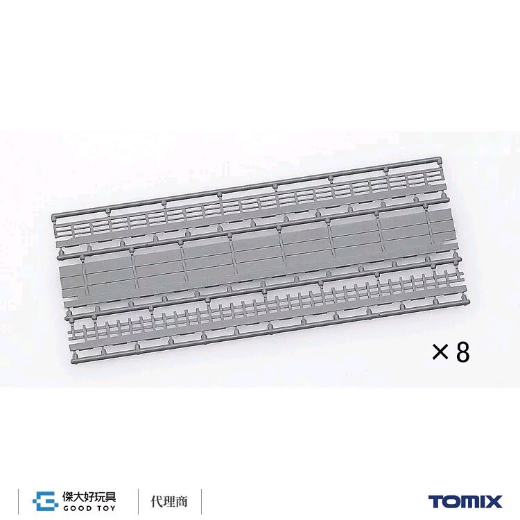 TOMIX 3084 軌道配件 寬路基軌道側壁 C391內 C354外 (欄杆、側壁、圍欄：3種×8入)
