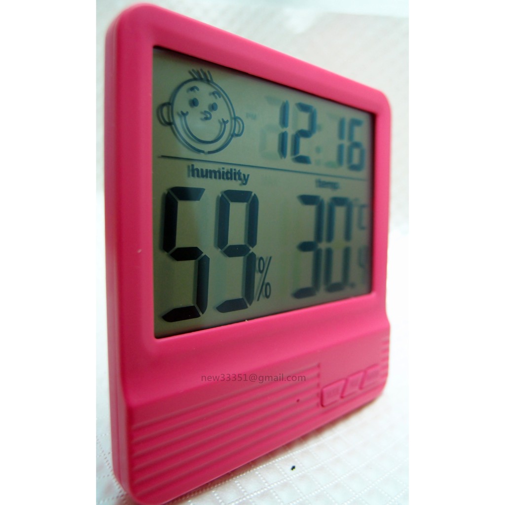 [日本貓雜貨舖](2)笑臉溫度計 微笑濕度計 家用溫度計 電子溫濕度計 濕度計 嬰兒房用 大字幕顯示