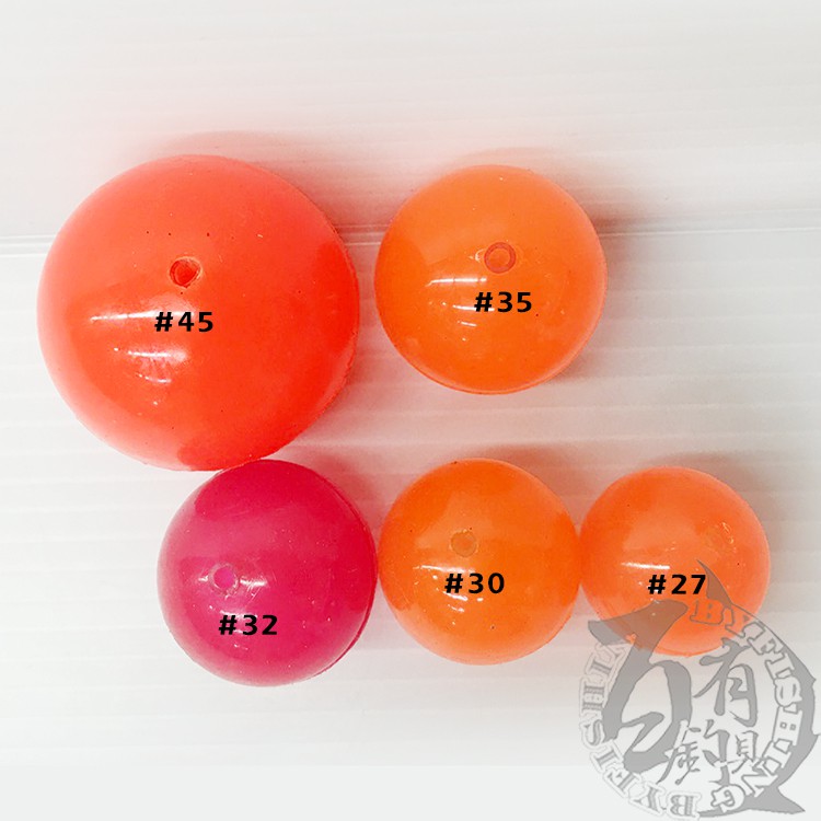 【百有釣具】助投彈力球 #27/30/32/35/45、浮標素材 中通發泡 彩色浮球 保麗龍球 單顆價格