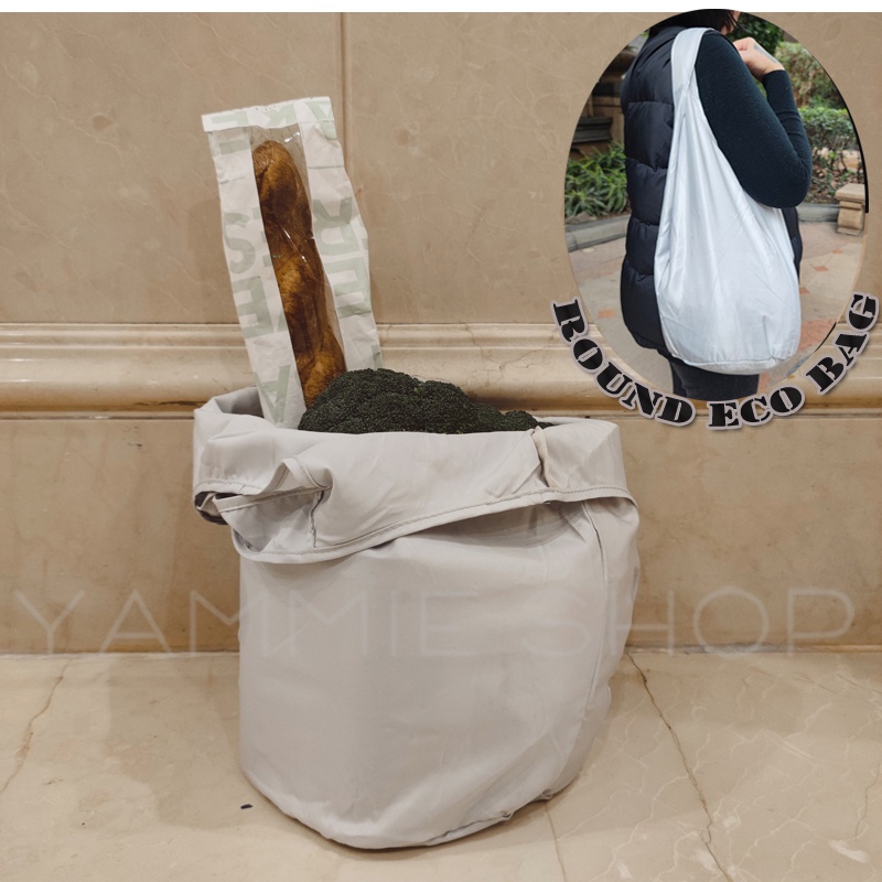 圓底⦁深筒⦁大容量 置物超輕鬆 圓桶型底坐 環保袋 購物袋 瑜伽運動包 休閒肩背包 托特包（SBG10）