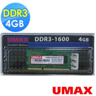 全新 UMAX DDR3-1600 4GB 筆記型NB記憶體 台灣製 andy3C