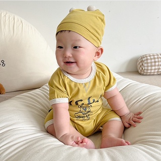 🥨ZANNER KIDS (現貨姜黃色66)UCLA熊熊包屁衣+帽(一套) 嬰兒包屁衣 嬰兒連身服 童裝