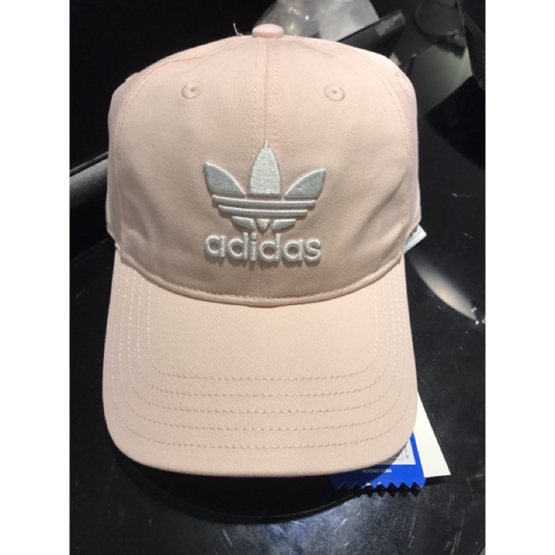 Adidas 粉色老帽 刺繡 logo