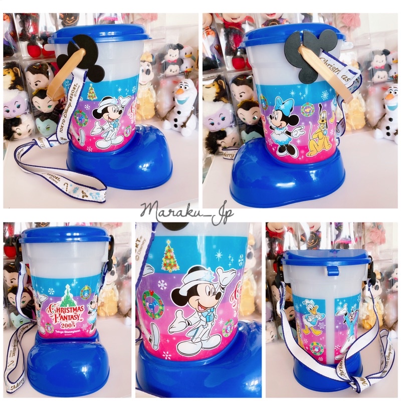 日本東京迪士尼 2005 老物 聖誕節限定 米老鼠 米奇 爆米花桶 爆米花 收納桶 置物桶 玩具收納桶 魔樂町JP日貨🎪