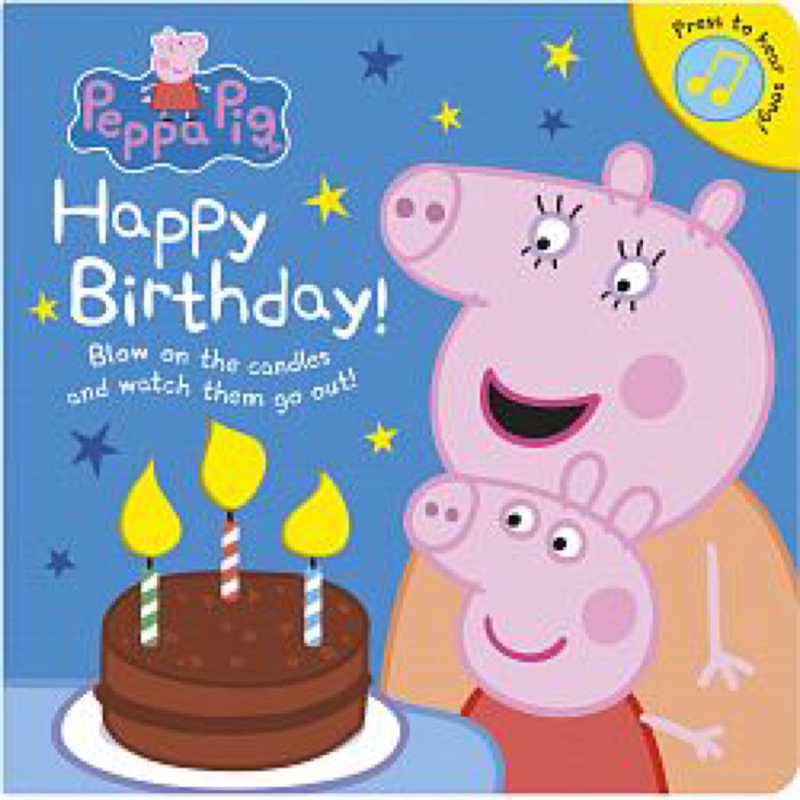 羊耳朵書店*粉紅豬小妹互動遊戲硬頁書，有酷炫的發光蠟燭+唱生日快樂歌Peppa Pig: Happy Birthday