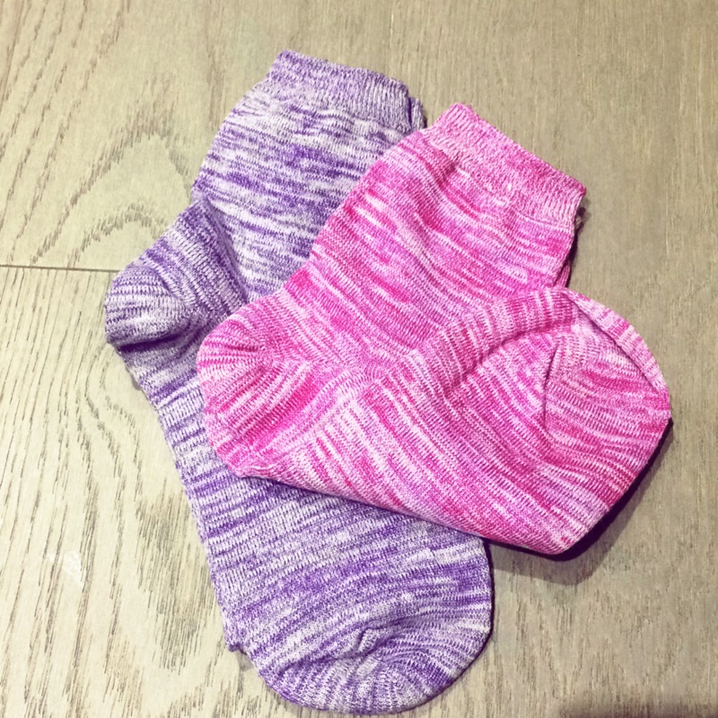 無印良品 粉色紫色襪子 長襪