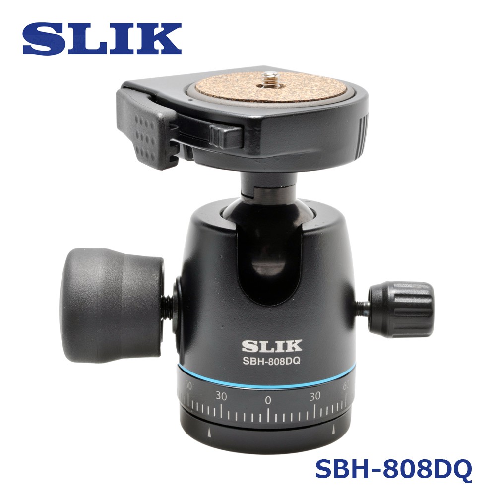 日本 SLIK SBH-808DQ 球型雲台 類單/微單/單反 適用 鋁合金材質製造 獨立角度控制鎖鈕 阻尼旋鈕