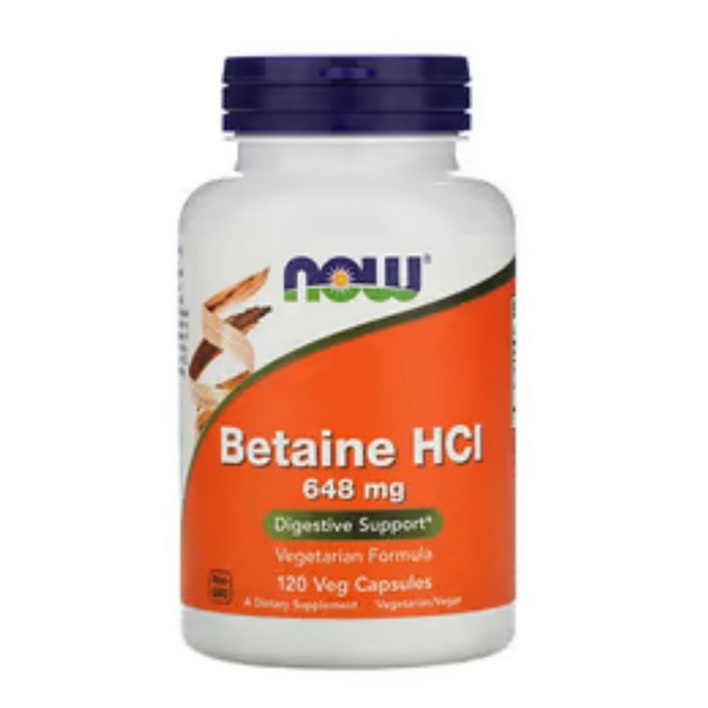 【預購】Now Betaine HCI甜菜鹼鹽酸鹽 648 mg 120 粒植物膠囊