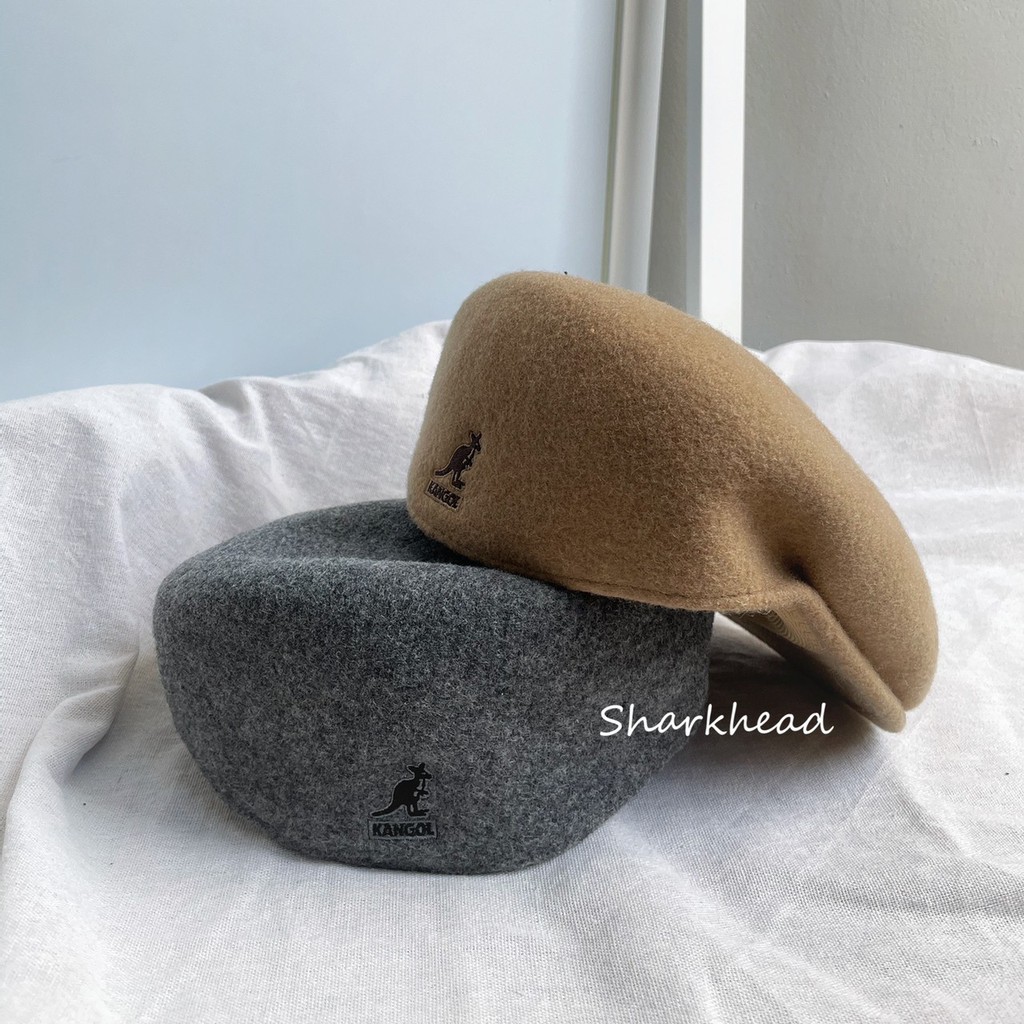 【Sharkhead】現貨 Kangol Wool 504 帽子 小偷帽 貝雷帽 毛帽 羊氈毛 卡其 棕色 咖啡 灰