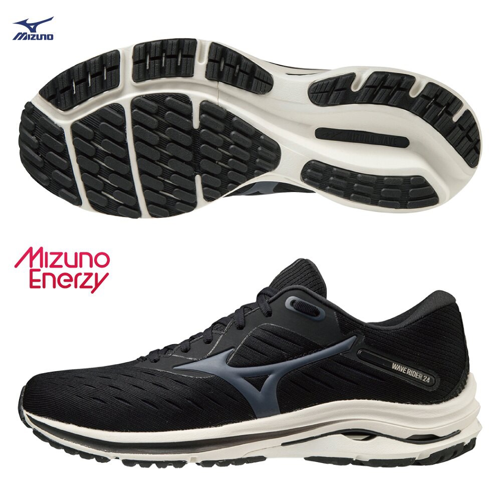 MIZUNO WAVE RIDER 24 男鞋 慢跑 ENERZY中底 避震 黑【運動世界】J1GC200347