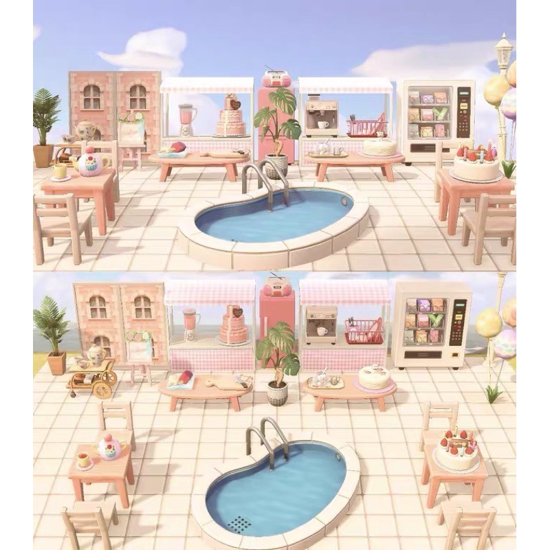 動物森友會主題套組🌺泳池咖啡廳stylenanda pink cafe  户外泳池咖啡廳 動森