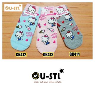 U-STL★韓國襪子★滿版HELLO KITTY可愛小圖案短襪 船型襪
