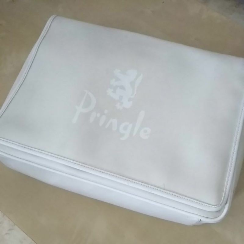 Pringle 防水厚質硬挺美型白淨風格書包 側背包超大容量
