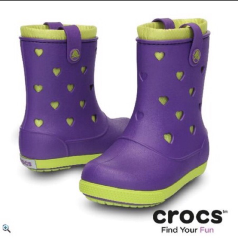 全新Crocs C11內舖棉防水雨靴