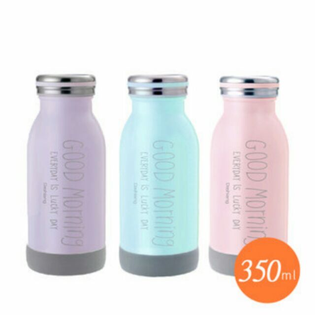 (全新現貨)Dashiang 304 不鏽鋼真空牛奶瓶 粉綠顏色 保溫瓶 350ml