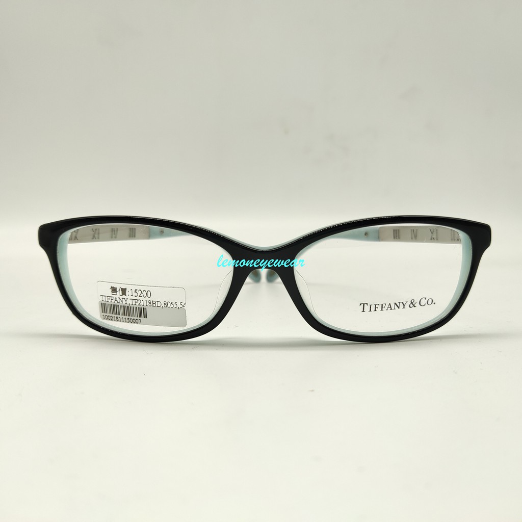 ✅ ⭐正品優惠⭐[檸檬眼鏡]Tiffany &amp; Co. TF2157 8055 黑色板料面框 內側閃亮蒂芬妮綠