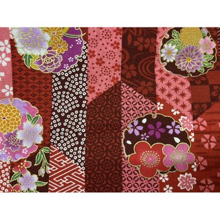 【千布翻Cotton】和風臺灣印花 拼布手做~厚棉布~和風花卉 拼布~