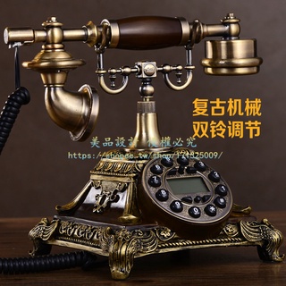 創意復古歐式美式座機電話機來顯座機旋轉撥號機械鈴 ASAE