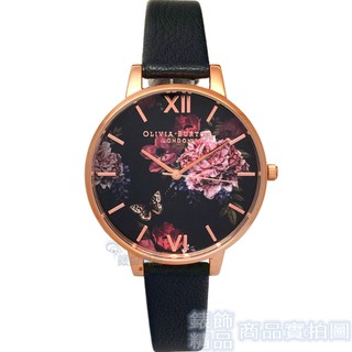 OLIVIA BURTON OB16WG42手錶 秘密花園 玫瑰金 黑色皮錶帶 女錶【錶飾精品】