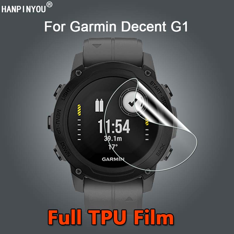 適用於 Garmin Descent G1 智能手錶超薄透明軟 TPU 膜屏幕保護膜 - 不鋼化玻璃