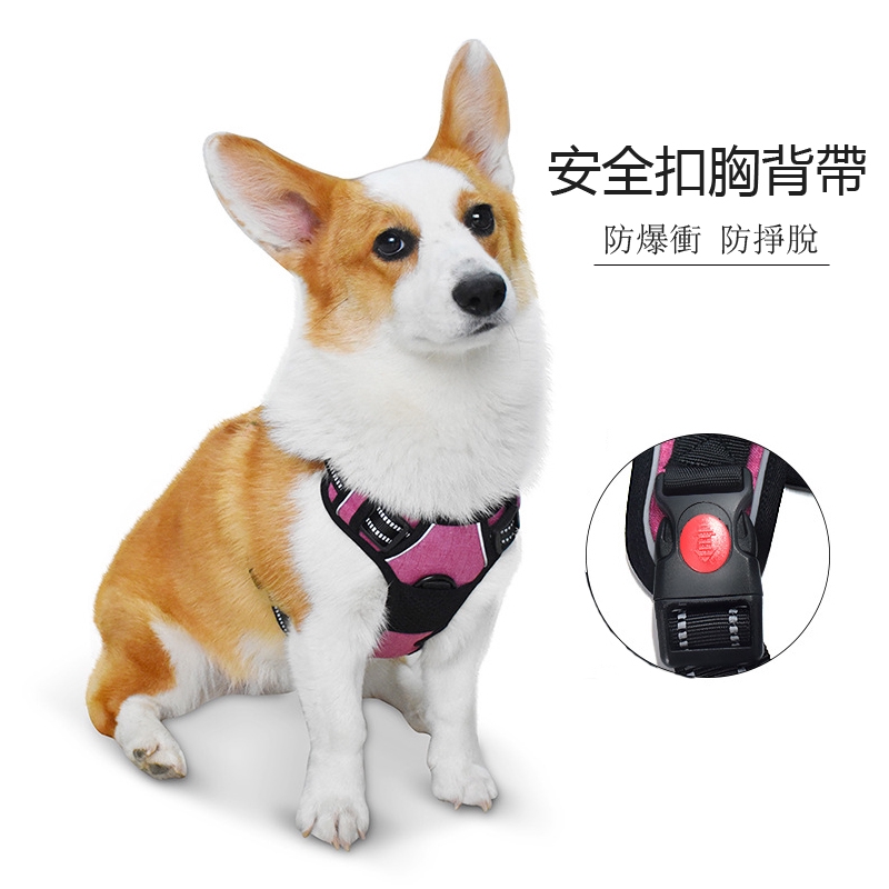 愛寵格格 寵物胸揹帶防爆衝防掙脫胸背中大型犬防爆衝反光背心式狗狗揹帶牽引黃金獵犬胸背米克斯可調節安全扣胸背帶