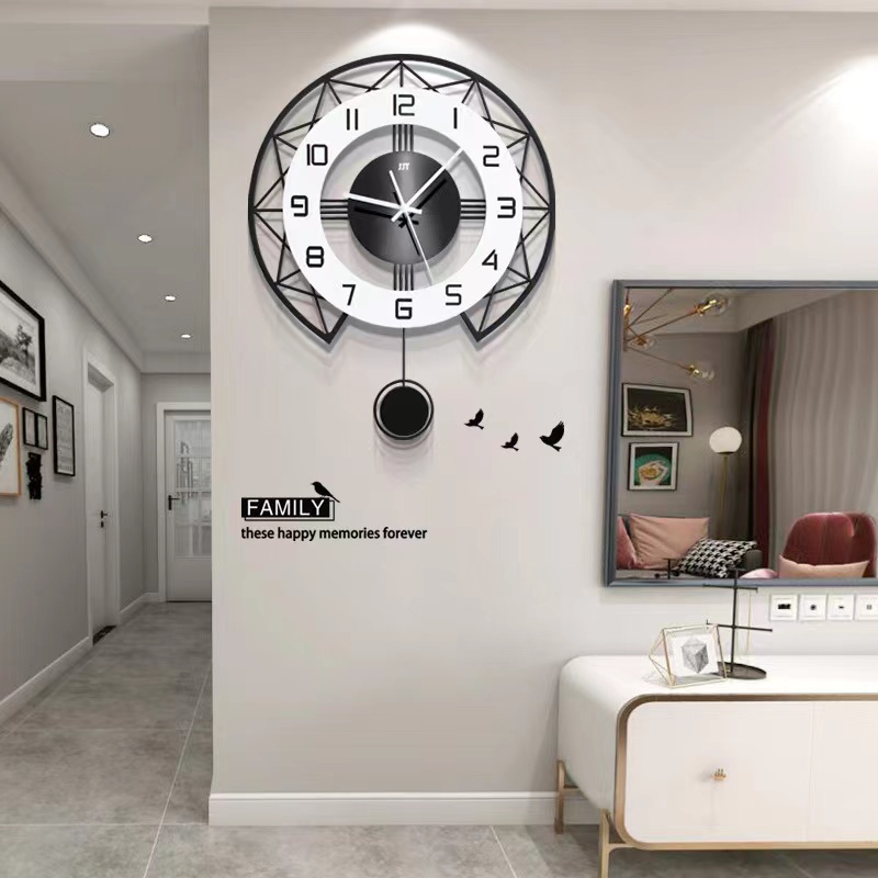 【掛鐘時鐘+保固一年】北歐鐘錶掛鐘客廳家用時尚個性創意大氣時鐘簡約現代鍾錶藝術石英壁鐘送墻貼