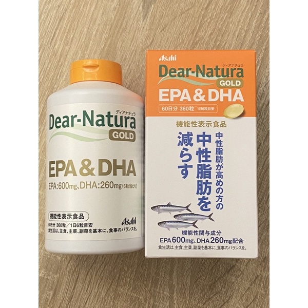 日本朝日 ASAHI Dear Natura Gold EPA &amp; DHA 精製魚油 360粒 60日份