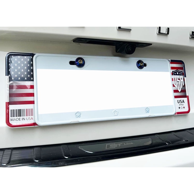 美國 USA 美國國旗 鋁合金 汽車專用車牌 七碼 六碼 精緻 裝飾車牌框 歐盟車牌 裝飾車牌 歐規車牌