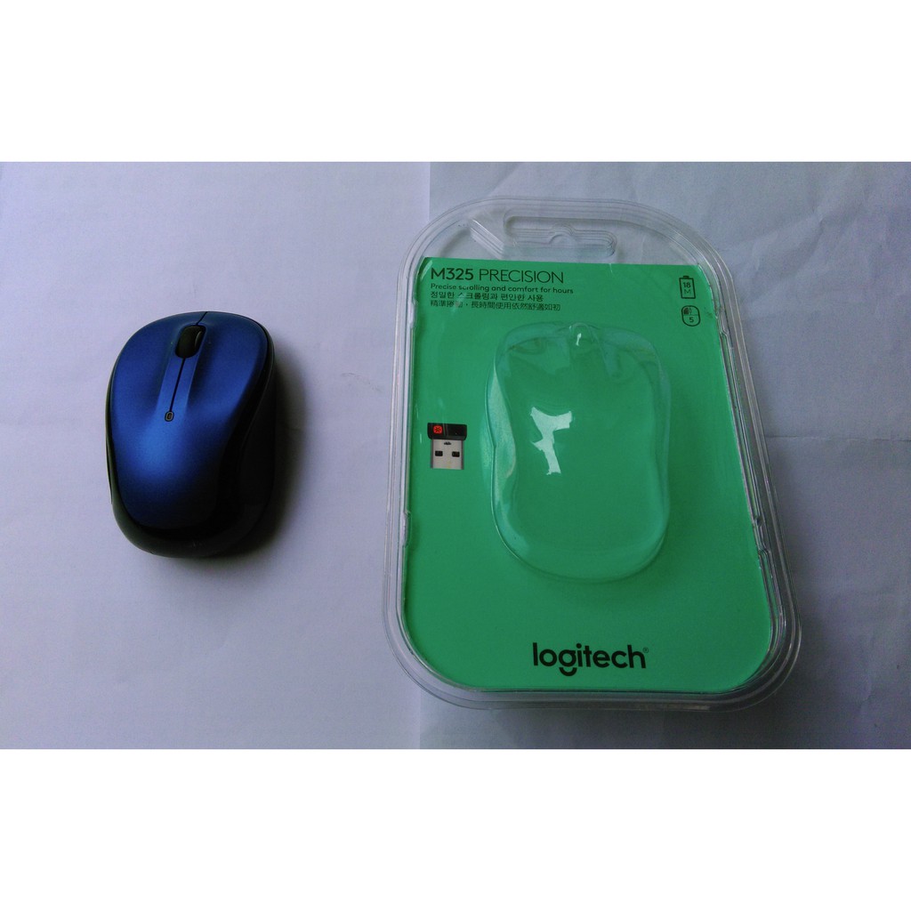 Logitech 羅技 M325 藍色 Unifying接收器 無線滑鼠 微滾輪 盒裝
