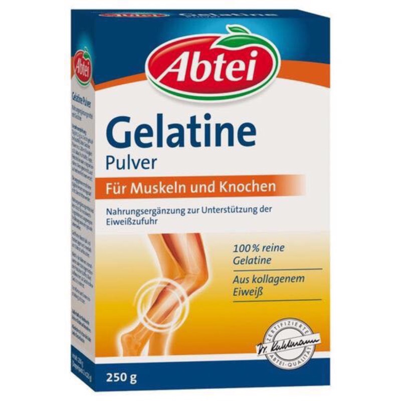 德國Abtei Gelatine Plus骨膠原蛋白粉軟骨素改善膝蓋關節腰椎痛