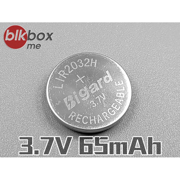 2顆一標 高容量LIR2032 3.7V 65mAh 可充電電池 CR2032 替換 (BB-L2032H)