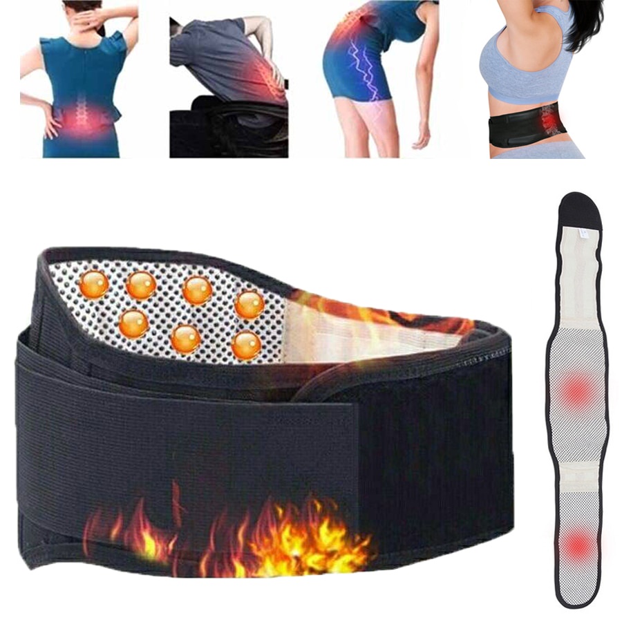 可調節電氣石腰部支撐帶帶自加熱腰部支撐磁療腰部繃帶背部腰帶
